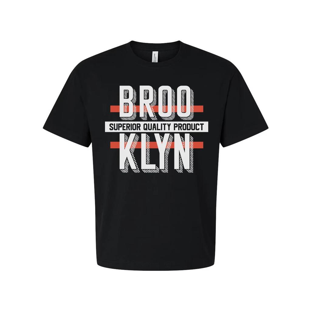 Brooklyn Unisex Graphic T Shirt With Bold Layered Text Design For Streetwear And