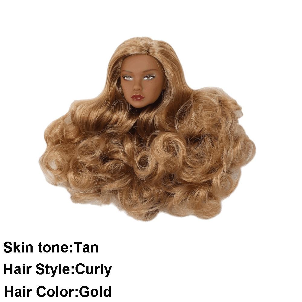White Normal Tan Skin Doll Head European Face Fashion Doll Head  for 11.5 Inch BJD Doll Body