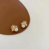 Honey Bee Pearl Stud Earrings For Women Niche Style Elegant Earring Ladies Wedding Party Birthday Jewelry Gifts