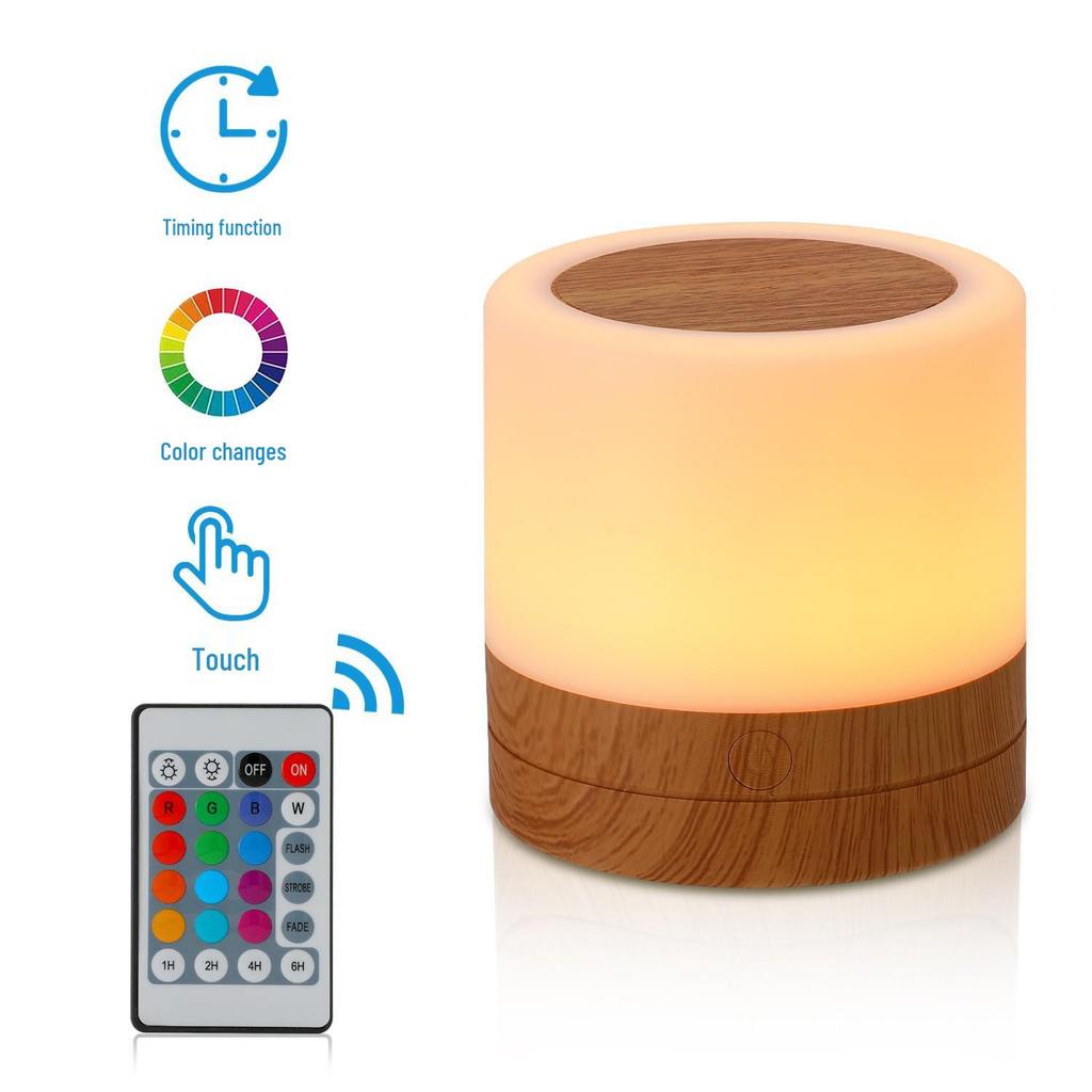 Remote Control 16-Color Bedroom Lamp - Bedside, Night, Mother/Baby, Portable & Tap Light