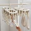 12/20 Clips Sock Drying Rack 360° Rotatable Hanging Underwear Clips  Balcony Use