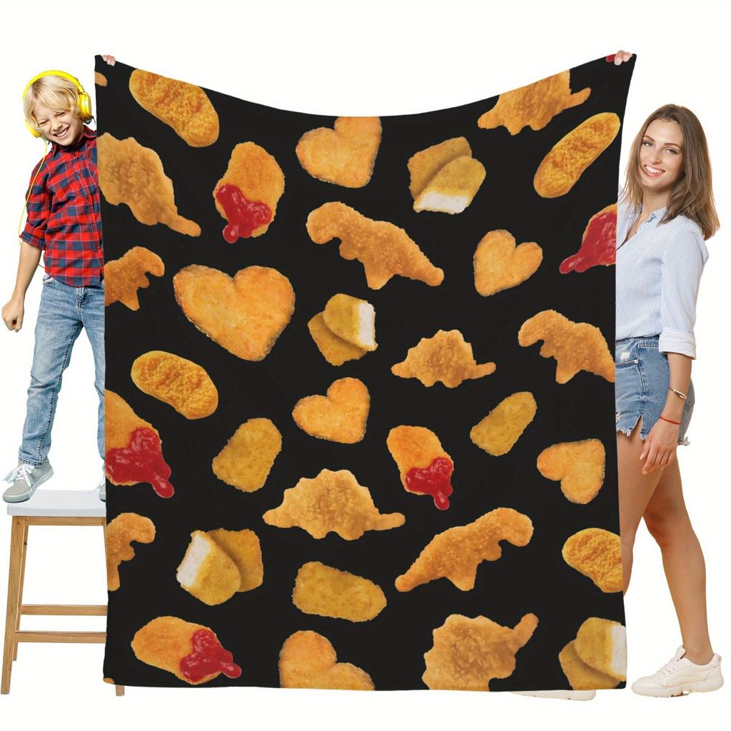 Dinosaur chicken nuggets blanket gift soft comfortable flannel bedding blanket sofa office camping blanket