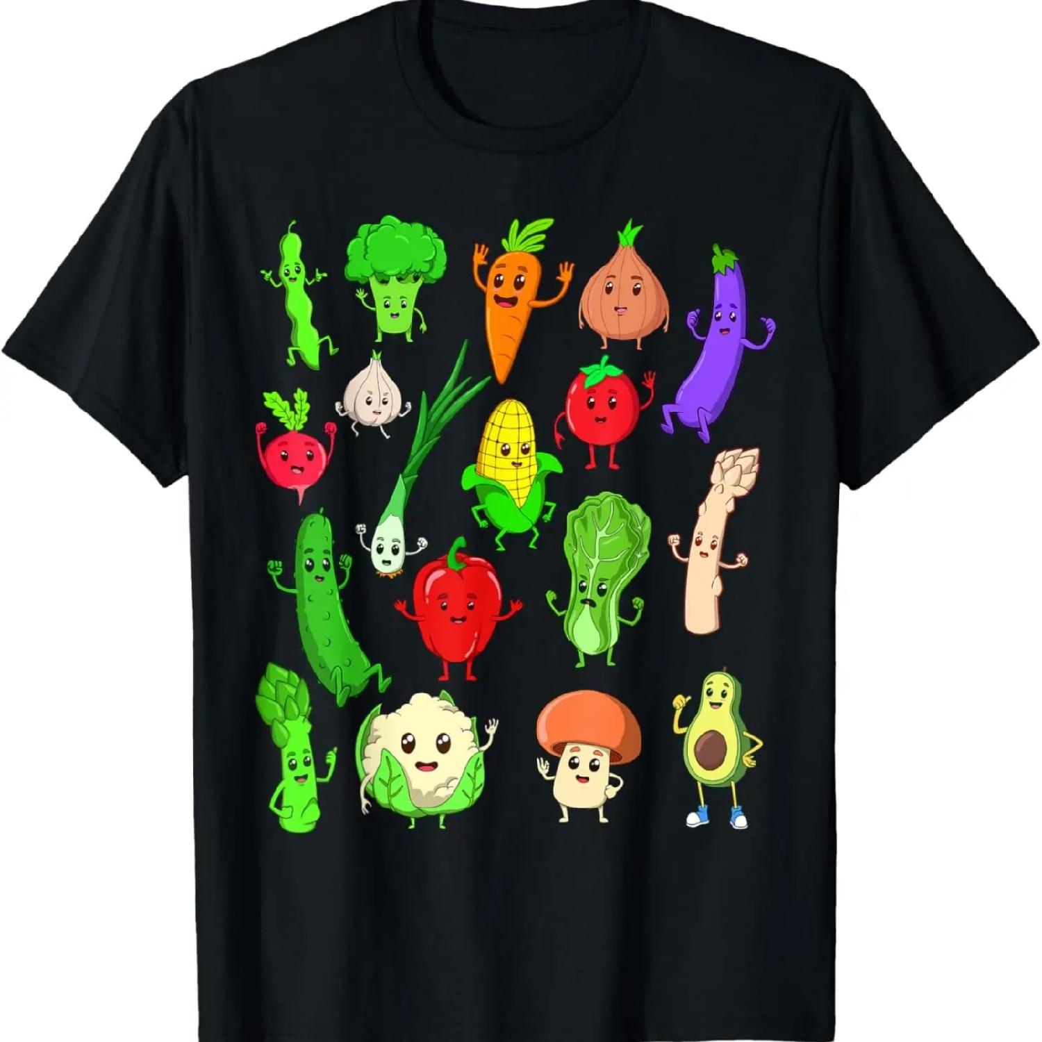 

Comic Kawaii Vegetables T-Shirt XXXXXL різнокольоровий