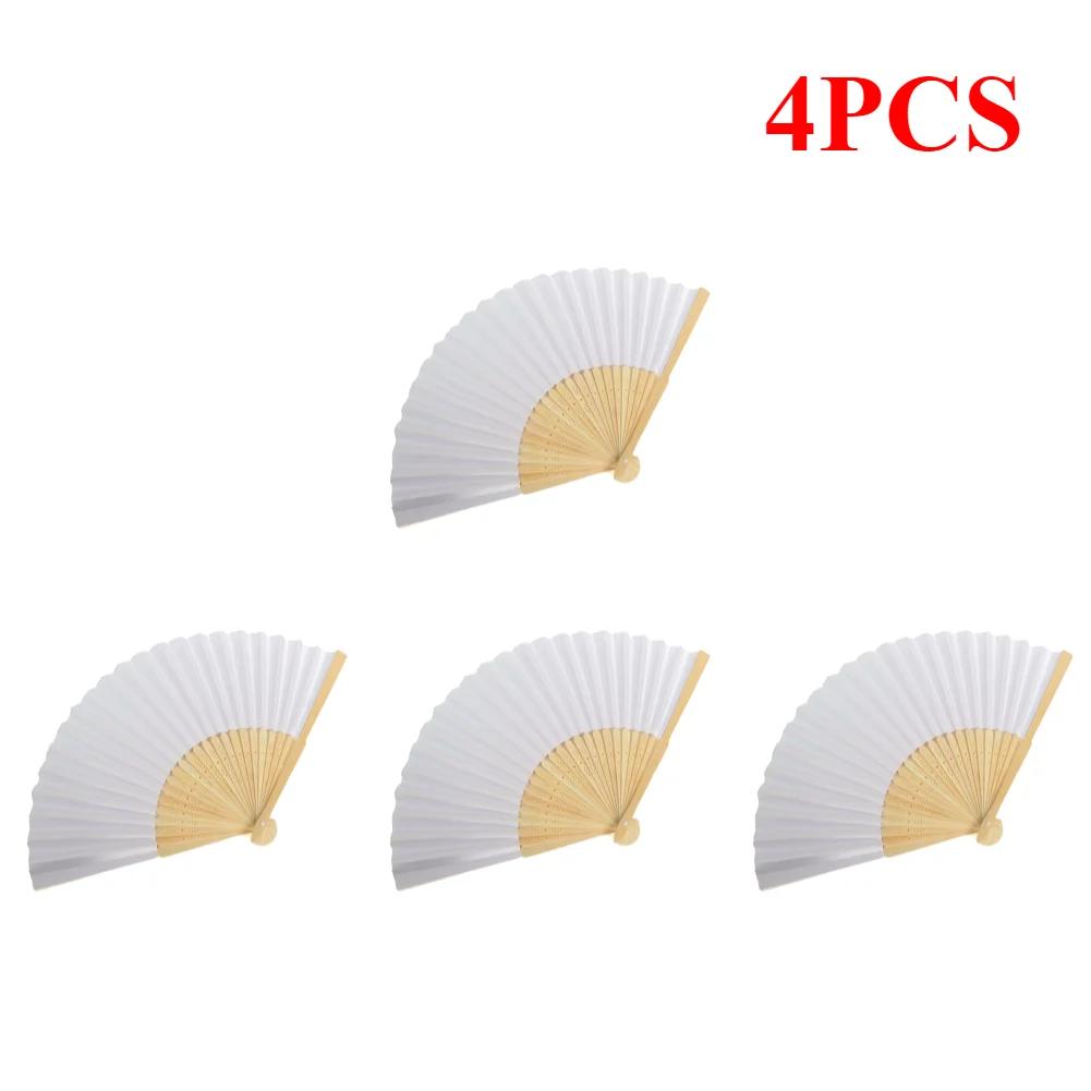 Blank White DIY Paper Decorative Fans Hand Practice Paper Fan Portable Hand-painted Personalized Elegant for Dance Cosplay Props