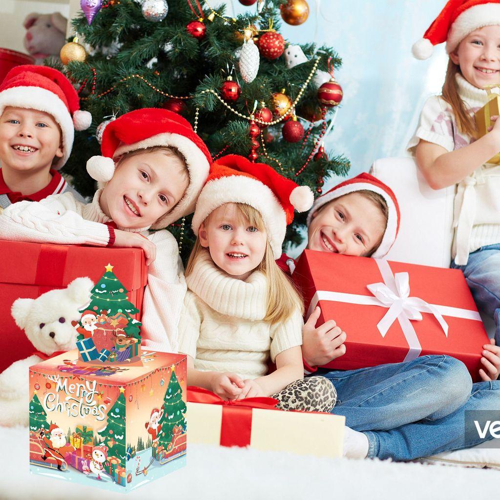 Party Decor Christmas Red Gradient Theme Cash Box For Celebrations And Gifting