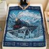 1Pc Cartoon Print Flannel Blanket, High Quality Comfortable for All Seasons, Home Decor, Warmth and Comfort, Perfect for Christmas Birthday Gift