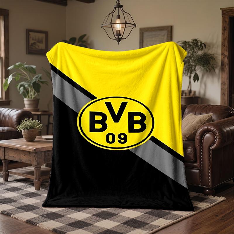 Borussia Dortmund Print Flannel Blanket Soft Warm Sofa Bed Throw Blanket For Home Office Bedroom