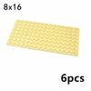 6Pcs MOC 8x16 Dots Thin Building Block Base Plate 92438 High-Tech Educational Bricks Toy