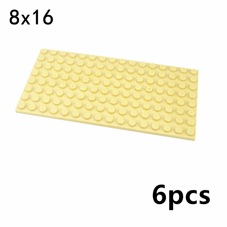 6Pcs MOC 8x16 Dots Thin Building Block Base Plate 92438 High-Tech Educational Bricks Toy