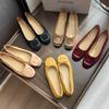 Lan Cabinet temperament square buckle shallow mouth suede commuting versatile flat-soled single shoes women's 2025 autumn new Mary Jane shoes