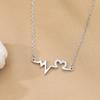 Heartbeat Line Pendant Necklace with Sparkling Open Heart Detail Elegant Romantic Jewelry for Women