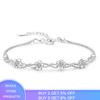 Luxury Silver Bracelets Purple White Zircon Plum Flower Bracelets & Bangles For Women pulseira bijoux femme