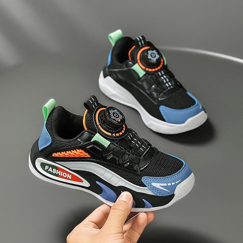 

New autumn and winter children s double-mesh sports shoes, lightweight and breathable boys running shoes, leather travel shoes for older children 28