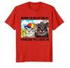 Funny Silly Cat Meme Tshirt Born To Dilly Dally Forced To Lock In Tops Print T Shirts Casual Loose Short Sleeve Unisex