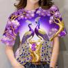 Pattern T-shirt Women's Clothing Peacock T-shirt