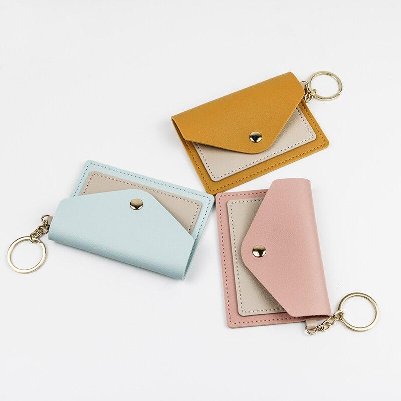 Porta carte di credito porta carte di credito con cerniera in pelle PU da donna Porta biglietti da visita Mini porta biglietti da visita regalo
