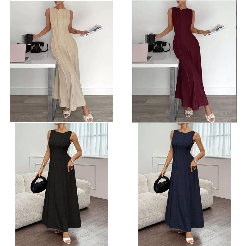 Polyester A Line Dress With Wrinkleresistant Fabric For Casual And Party Wear