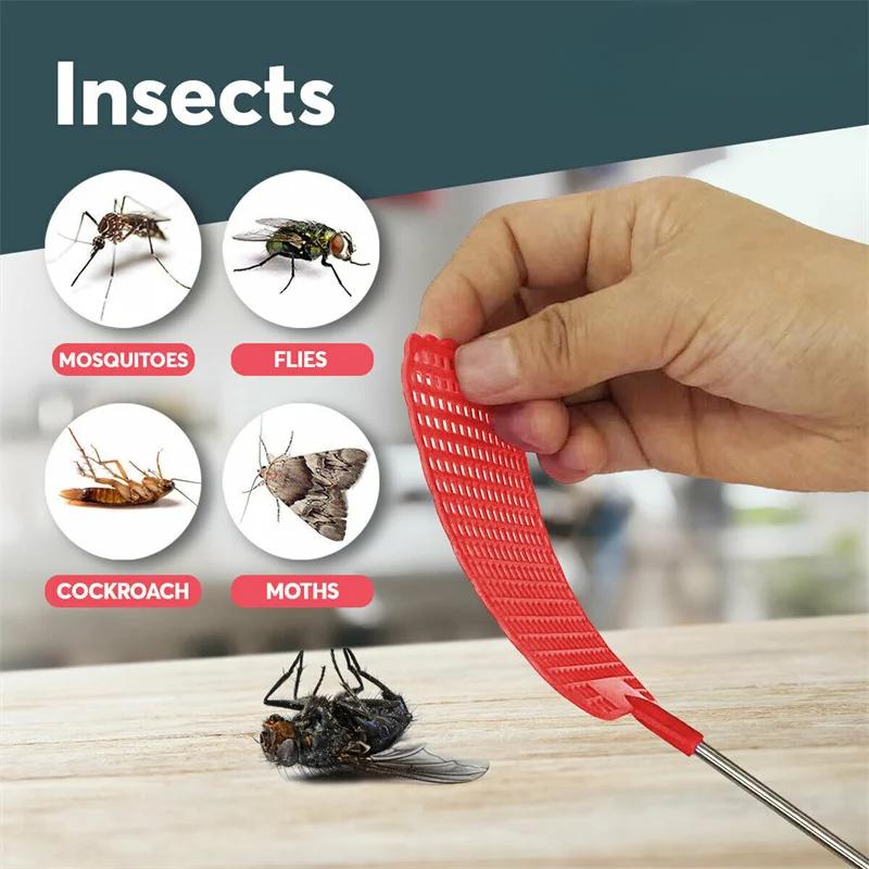 1PC Adjustable Fly Swatters Plastic Flyswatter Telescopic Home Long Handle Flapper Insect Killer Wholesale New Household Tools