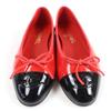 Chanel Ballet Shoes COCO Mark Two-tone Flats Red Black Patent Leather 36 G02819 Used