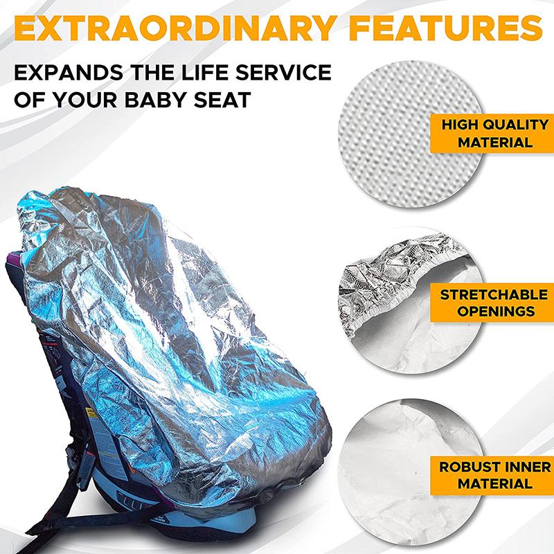 108x80cm Car Seat Baby Seat Sun Shade Protector Full Sunscreen Cover for Kids Aluminium Film Sunshade UV Dust Insulation