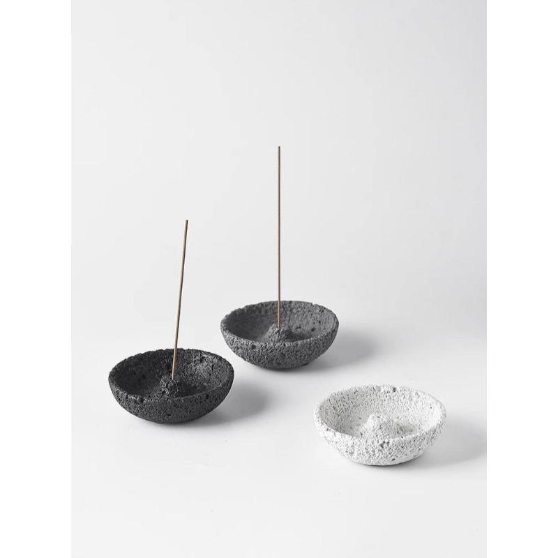 Rustic Stone-Textured Incense Holder Rustic Minimalist Decor Aroma Burner Stand For Home Decor, Desk, Living Room & Gift