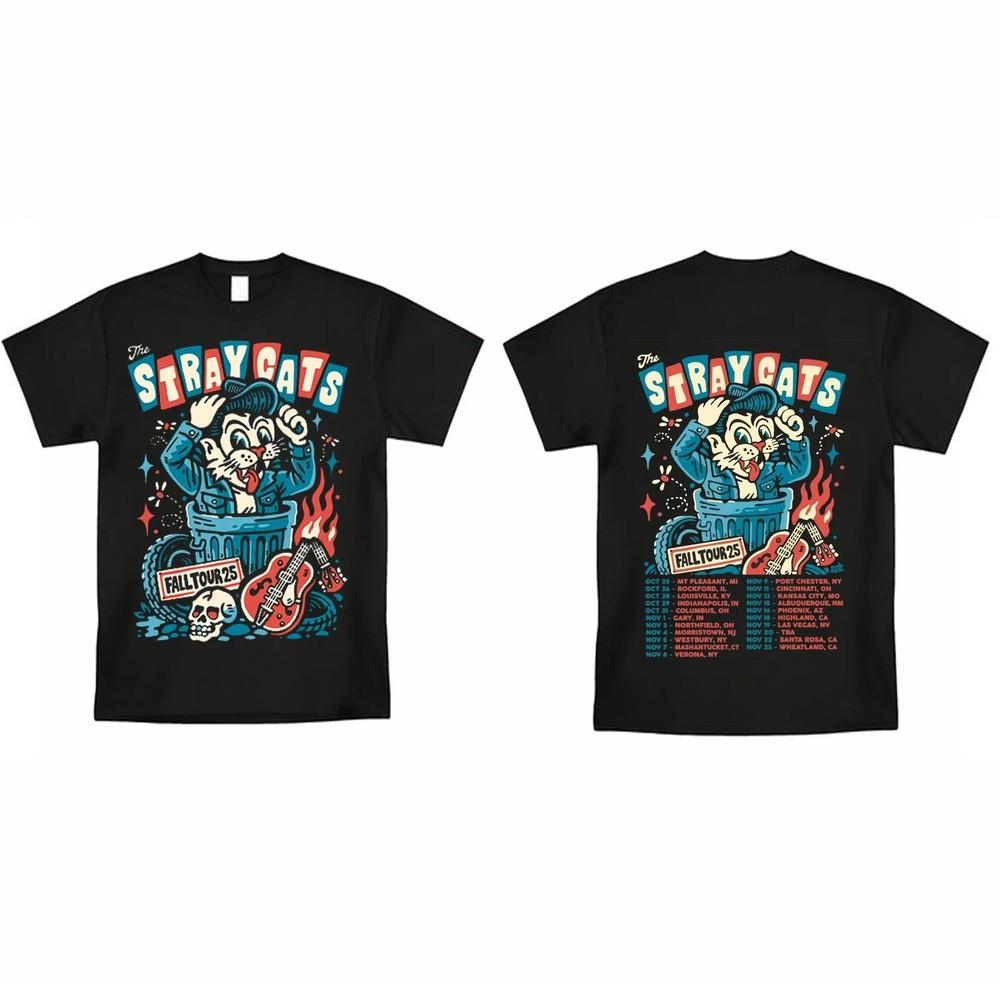 2025 Rockabilly Style Cat Graphic Tour T-Shirt Unisex ON TREND Unisex T-Shirt S