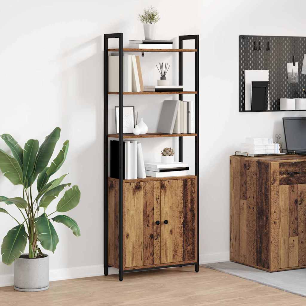 Bookshelf 6 Tiers 60 x 24 x 161 cm Engineered Wood Reclaimed Wood