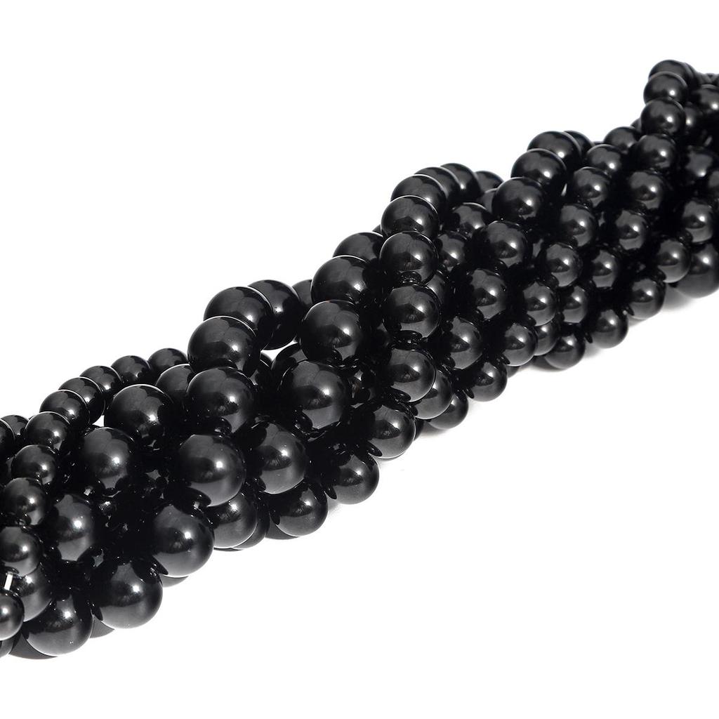 32-62 stk natursteinperler svarte obsidian runde perler for smykkelaging DIY armbånd halskjede