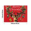 4pcs Christmas Holly Wildlife Deer Pattern Placemats Seasonal Holiday Decor Suitable for Home Kitchen Dining Indoor Outdoor