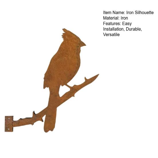 Rusty Iron Bird Silhouette Garden Stake Vintage Art Sculpture for Outdoor Fence Decor Easy Install Yard Ornament