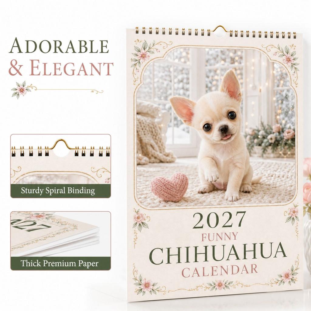 2027 Wall Calendar, Annual Hanging Calendar for Home Planning and Organization