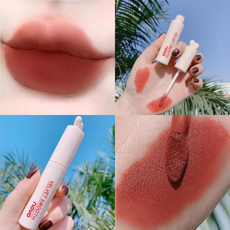 NOVO5411 Xinmu Sweatproof Air-Mist Lip Mud: Silky Smooth, Pigmented, Non-Transferring Lip Gloss