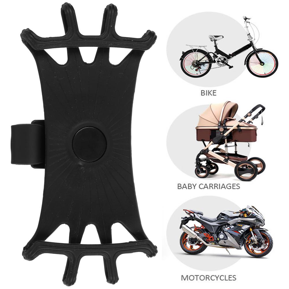 360 degrees Mobile Phone Holder Silicone for Bicycle Motorcycle Shockproof Bike Handlebar Stand Bracket