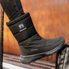 Men's Winter Warm Snow Boots Water Resistant Zipper Faux Fur Lining Mid Calf Ankle Booties Non-Slip Outdoor Walking Hiking Work Boots Shoes for Men
