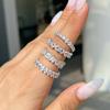 925 Silver Women's Oval Rhombus Diamond Ring - Niche, Light Luxury Design
