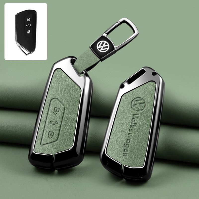 Leather Car Remote Key Fob Case Cover Protector Holder Shell For VW Volkseagen Golf 8 MK4 MK8 ID.3 ID.4 Keychain Accessories