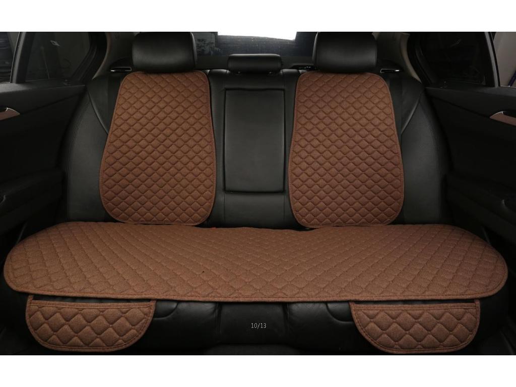 Linen Car Seat Cushion & Backrest Set - Universal, Anti-Slip, Comfortable for All Seasons