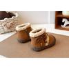 Girls' Fashion Fleece-Lined Boots | Children's Thickened Round-Toe Winter Shoes, Toddler Ankle Boots Elegant Girls Shoes
