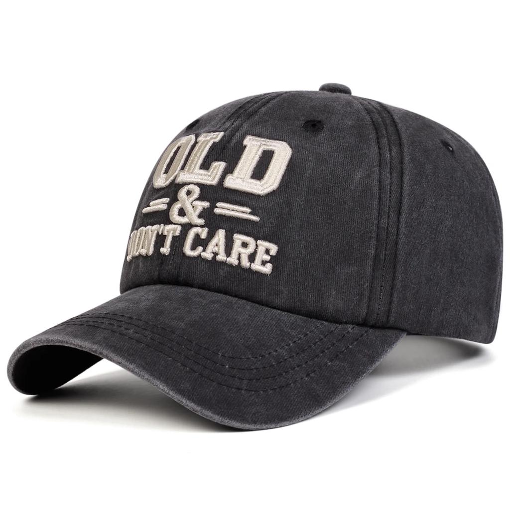 Berretti da Baseball Unisex con Ricamo di Lettere OLD & DON'T CARE Primavera Autunno Outdoor Regolabili Cappelli Casual Cappello Parasole Cappello Sportivo