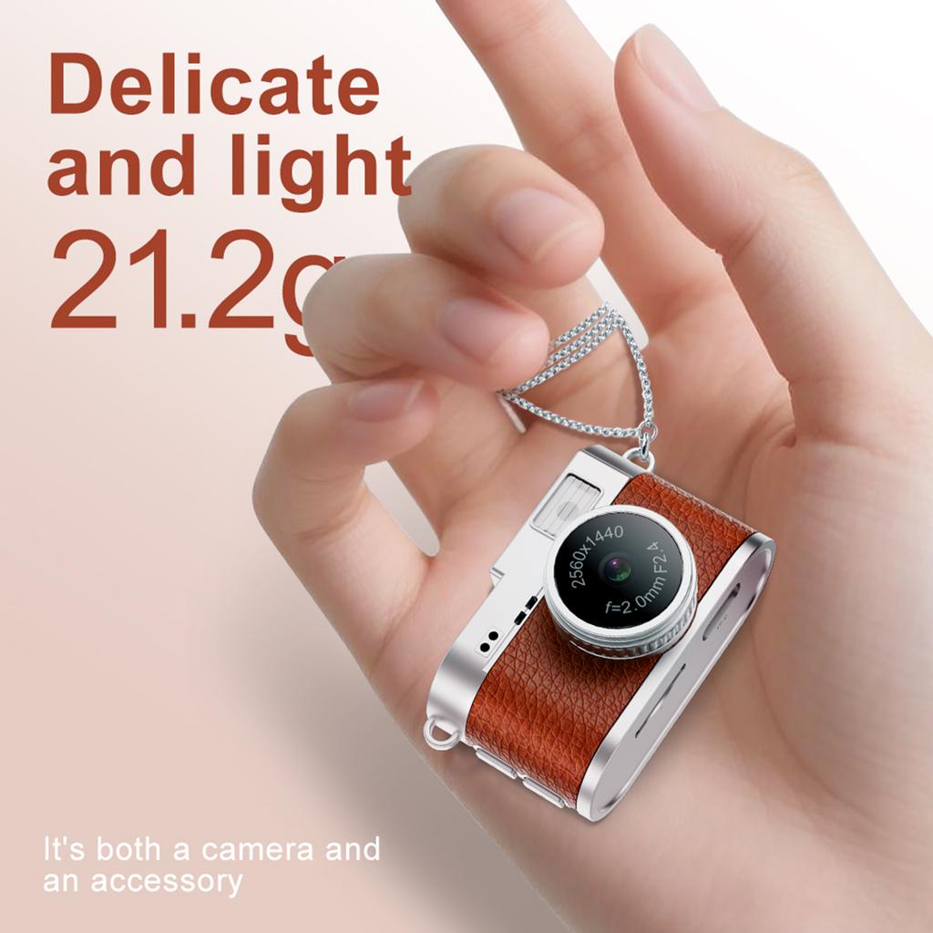 2K 1440P Retro Digital Camera Pocket Video Recorder with 1.47-inch IPS Color Screen LED Flash Light Mini Camera for Photography