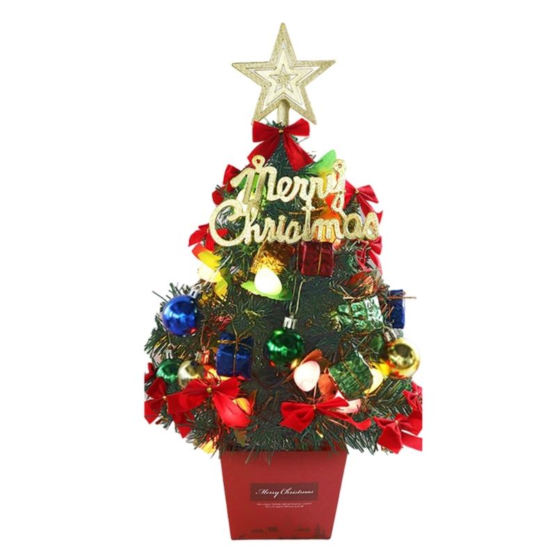 

1Pcs Small Christmas Tree with Lights for Home and Office Decoration Tabletop Ornament Indoor Outdoor Accessories