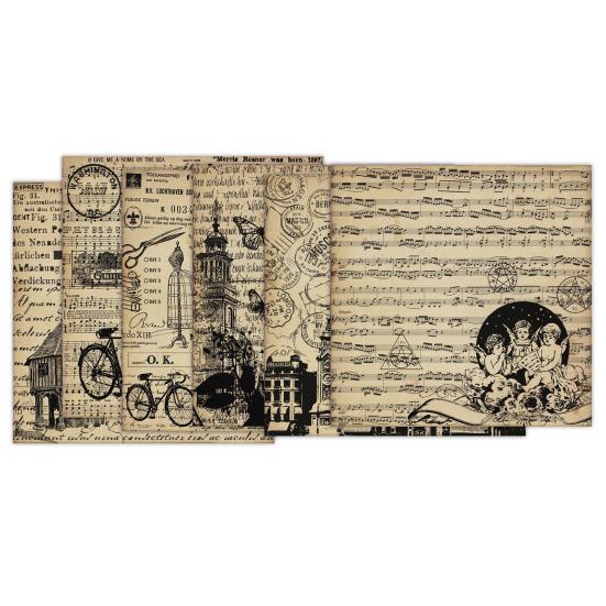 24Pcs/Set Scrapbook Paper DIY Retro Vintage Flower Print Design Background Paper for Greeting Cards