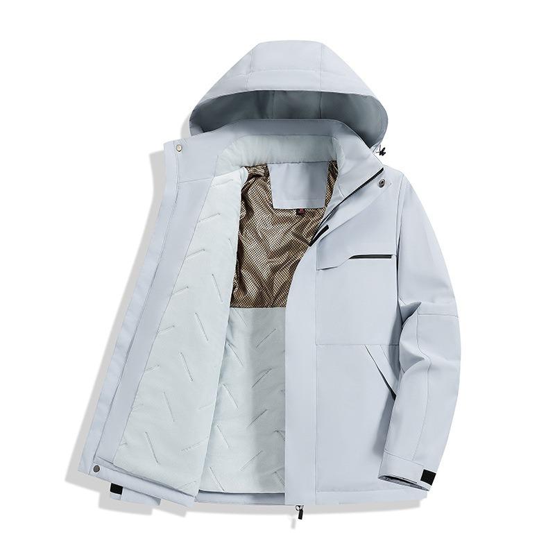 Graphene inner thickened cotton-padded clothes are cold-proof and warm in winter, windproof and waterproof outdoor mountaineering suits, couple coats.