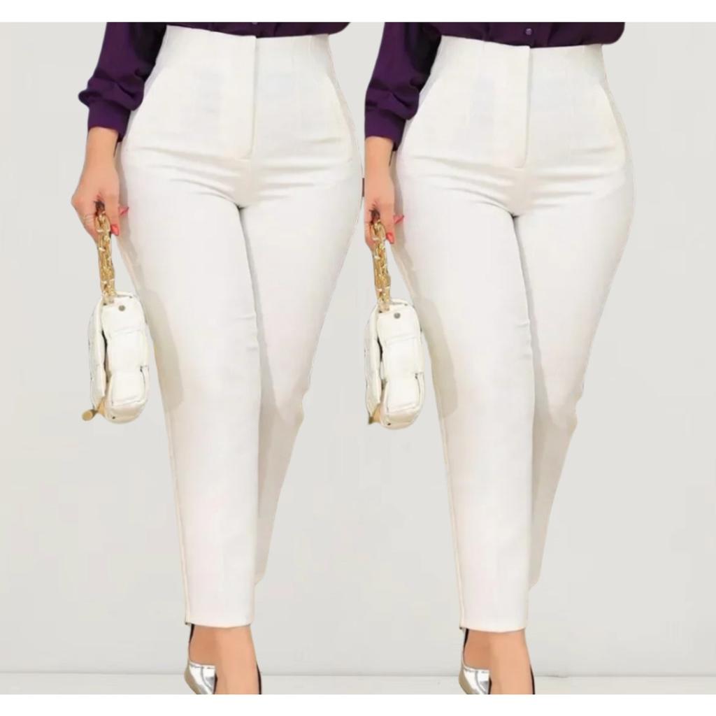 Office Outfits Pencil Trousers Black Pink White Ladies Pants Fashion Office Wear High Waist Pants for Women Formal Pants