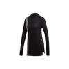 Originals Three Stripes Knit Sweater Side Slit Round Neck Pullover Women Sweater Black FN2794