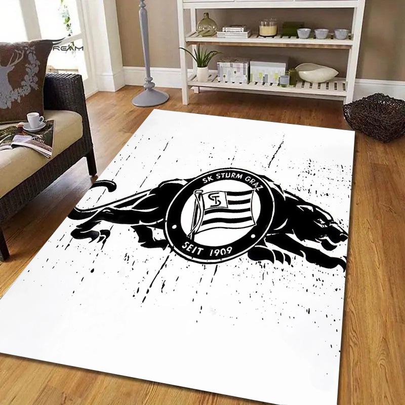 Sportklub Sturm Graz Flannel Pattern Square Carpet,Area Rug,Carpet Rug for Living Room Bedroom Sofa Playroom Decor,Non-slip Floor Mat