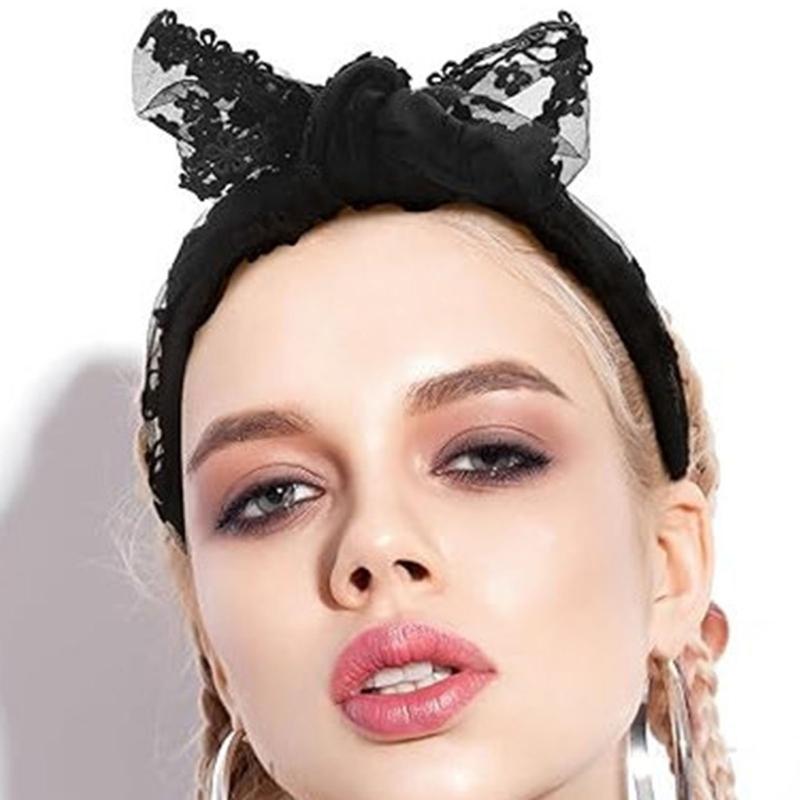 Elegant Lace Triangular Scarf for Women and Girl Breathable Tulle Bandana Comfortable Headwear for Daily and Special Wear