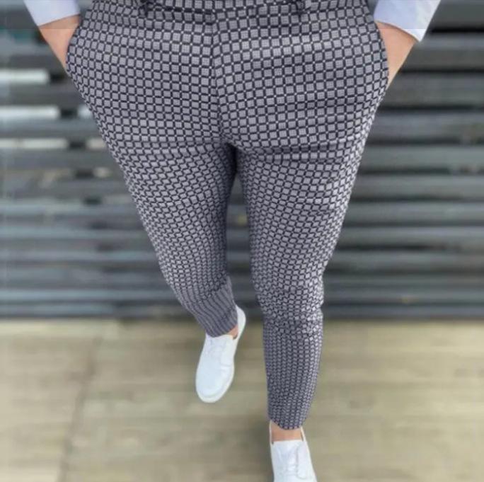 2025 Μπεστσέλερ Ανδρικό Καρό Ψηφιακό Μοτίβο Επαγγελματικό Καθημερινό Παντελόνι