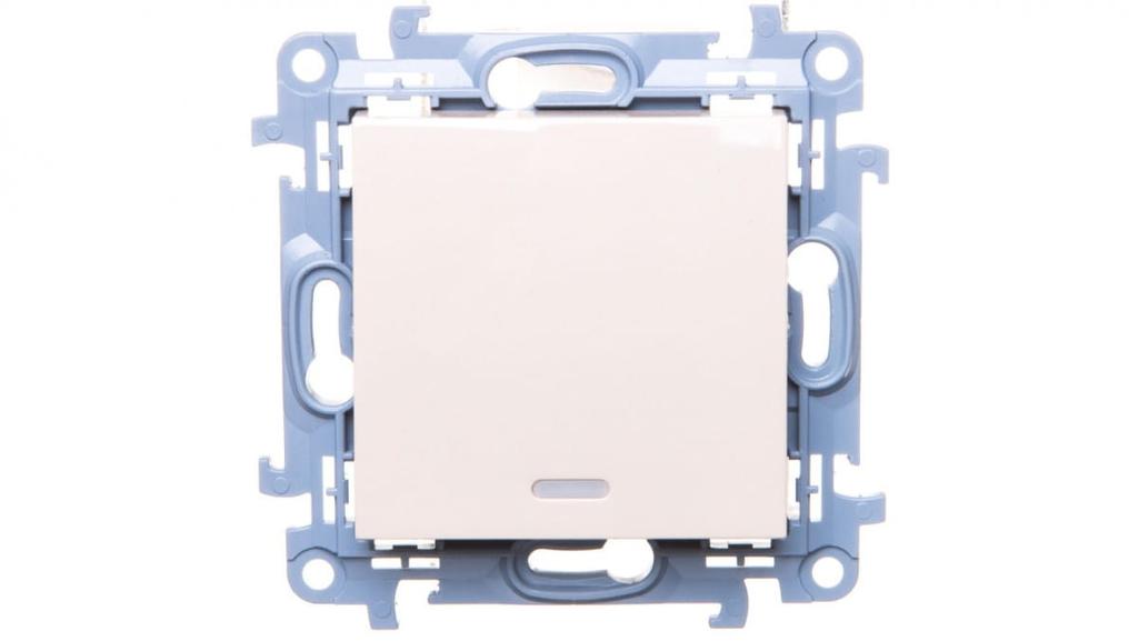 Simon 10 Single Pole Switch With Led Illuminator 10Ax Ip20 Cream Cw1L.01/41