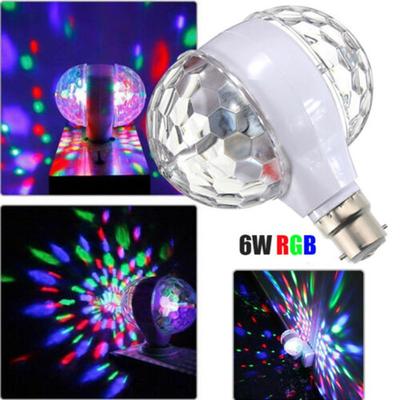 Magic B22 E27 Christmas Party Double-headed Stage Light Bulb Crystal Ball Disco Lamp Rotating Bulb